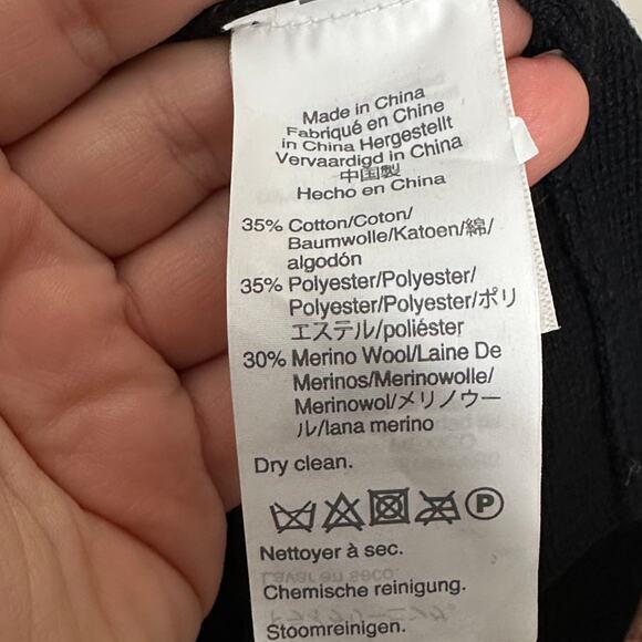 J. CREW Sophie Open Front Sweater Blazer Merino Wool Cotton Black Sz M {3E20} - Picture 5 of 6